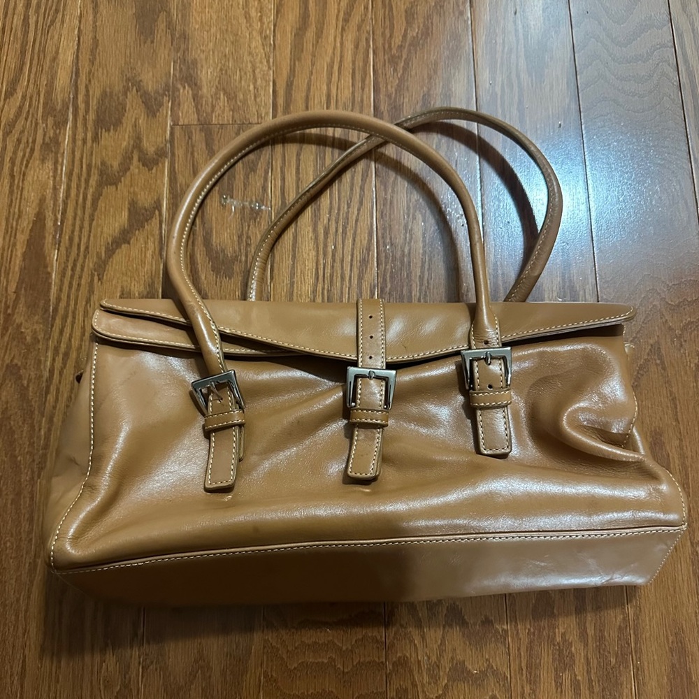 Currency by Helen Welsh Tan Faux Leather Shoulder Bag